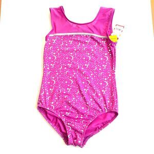 Cat Jack Girls Purple Silver Moon Stars One Piece Swimsuit Size Extra Large